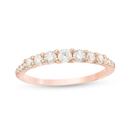 Previously Owned - 1/2 CT. T.W. Diamond Graduated Anniversary Band in 14K Rose Gold