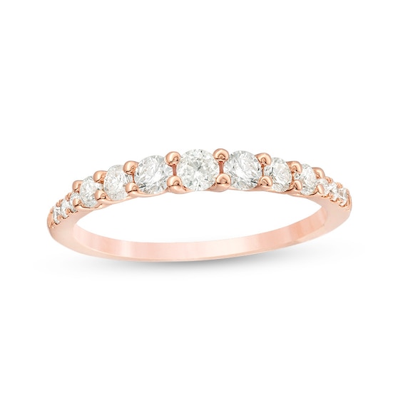 Previously Owned - 1/2 CT. T.w. Diamond Graduated Anniversary Band in 14K Rose Gold