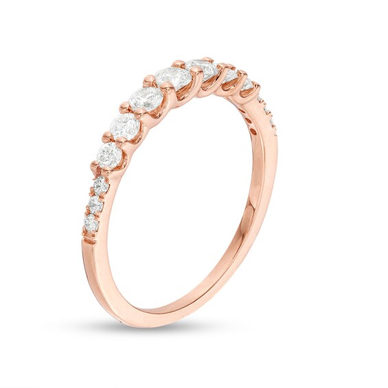 Previously Owned - 1/2 CT. T.w. Diamond Graduated Anniversary Band in 14K Rose Gold