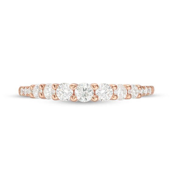 Previously Owned - 1/2 CT. T.w. Diamond Graduated Anniversary Band in 14K Rose Gold