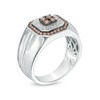 Thumbnail Image 2 of Previously Owned - 5/8 CT. T.W. Champagne and White Diamond Double Octagonal Frame Ring in Sterling Silver