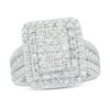 Thumbnail Image 1 of Previously Owned - 2 CT. T.W. Princess-Cut Diamond Double Rectangular Frame Multi-Row Ring in 14K White Gold