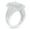 Thumbnail Image 3 of Previously Owned - 2 CT. T.W. Princess-Cut Diamond Double Rectangular Frame Multi-Row Ring in 14K White Gold