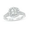 Thumbnail Image 1 of Previously Owned - 3/4 CT. T.W. Quad Princess-Cut Diamond Vintage-Style Frame Engagement Ring in 14K White Gold