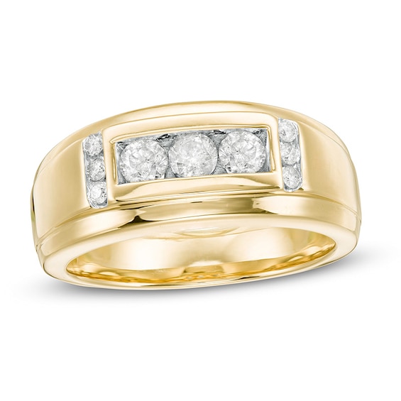 Previously Owned - 5/8 CT. T.w. Diamond Three Stone Collar Ring in 10K Gold