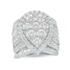 Thumbnail Image 1 of Previously Owned - 7 CT. T.W. Pear-Shaped Multi-Diamond Frame Multi-Row Three Piece Bridal Set in 14K White Gold