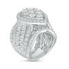 Thumbnail Image 3 of Previously Owned - 7 CT. T.W. Pear-Shaped Multi-Diamond Frame Multi-Row Three Piece Bridal Set in 14K White Gold