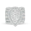 Thumbnail Image 4 of Previously Owned - 7 CT. T.W. Pear-Shaped Multi-Diamond Frame Multi-Row Three Piece Bridal Set in 14K White Gold