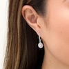 Thumbnail Image 2 of Previously Owned - 1/2 C. T.W. Oval Diamond Double Frame Drop Earrings in 10K White Gold