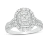 Thumbnail Image 1 of Previously Owned - 1 CT. T.W. Emerald-Cut Diamond Frame Split Shank Vintage-Style Engagement Ring in 14K White Gold