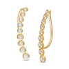 Thumbnail Image 1 of Previously Owned - Remixed Reimagined 1/4 CT. T.W. Journey Diamond Curved Crawler Earrings in 10K Gold