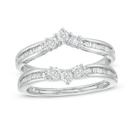 Previously Owned - 5/8 CT. T.W. Baguette and Round Diamond Enhancer in 14K White Gold