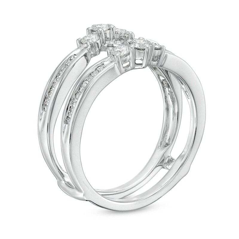 Main Image 2 of Previously Owned - 5/8 CT. T.W. Baguette and Round Diamond Enhancer in 14K White Gold