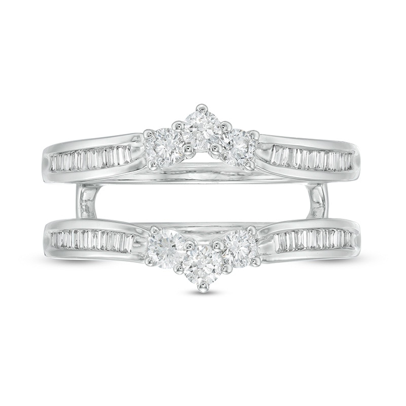 Main Image 3 of Previously Owned - 5/8 CT. T.W. Baguette and Round Diamond Enhancer in 14K White Gold