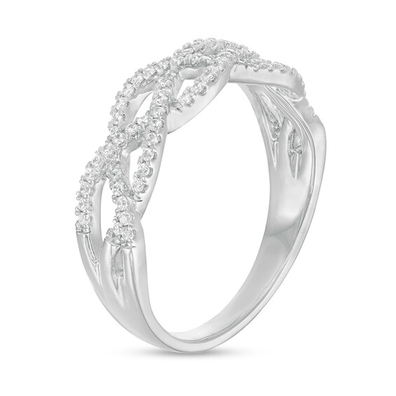Previously Owned - 1/5 CT. T.w. Diamond Loose Braid Ring in 10K White Gold