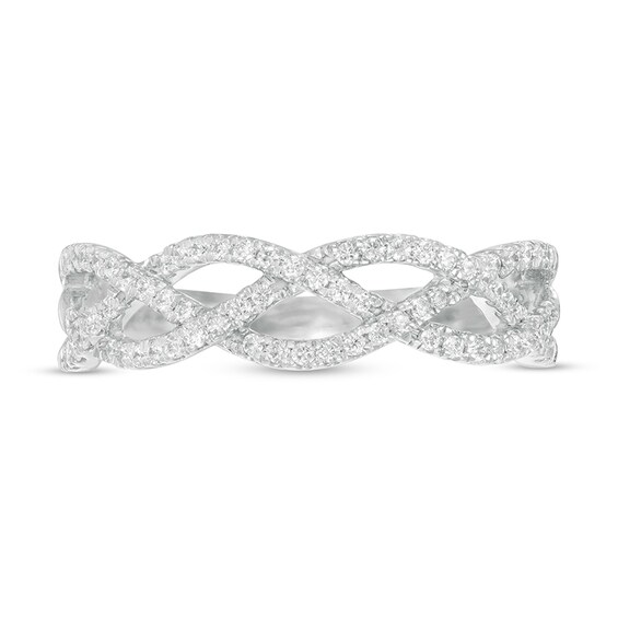 Previously Owned - 1/5 CT. T.w. Diamond Loose Braid Ring in 10K White Gold