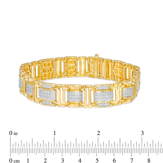 Previously Owned - 1-1/2 CT. T.w. Diamond Multi-Row Link Bracelet in 10K Gold - 8.5"
