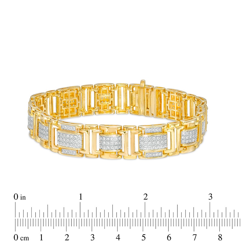 Main Image 3 of Previously Owned - 1-1/2 CT. T.W. Diamond Multi-Row Link Bracelet in 10K Gold - 8.5"
