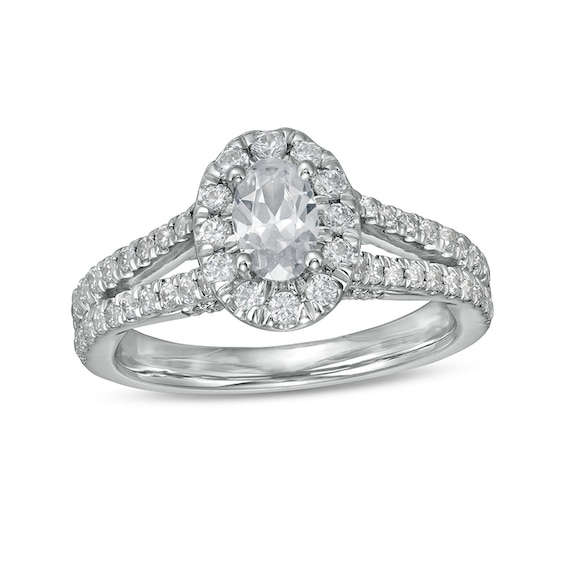 Previously Owned - Zales Private Collection 1-1/4 CT. T.w. Colourless Oval Diamond Engagement Ring in 14K White Gold