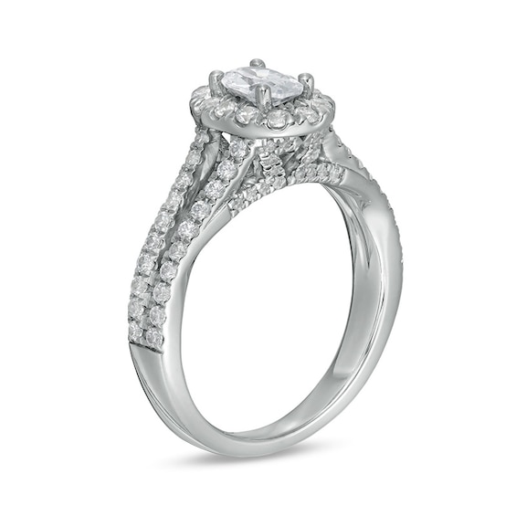 Previously Owned - Zales Private Collection 1-1/4 CT. T.w. Colourless Oval Diamond Engagement Ring in 14K White Gold