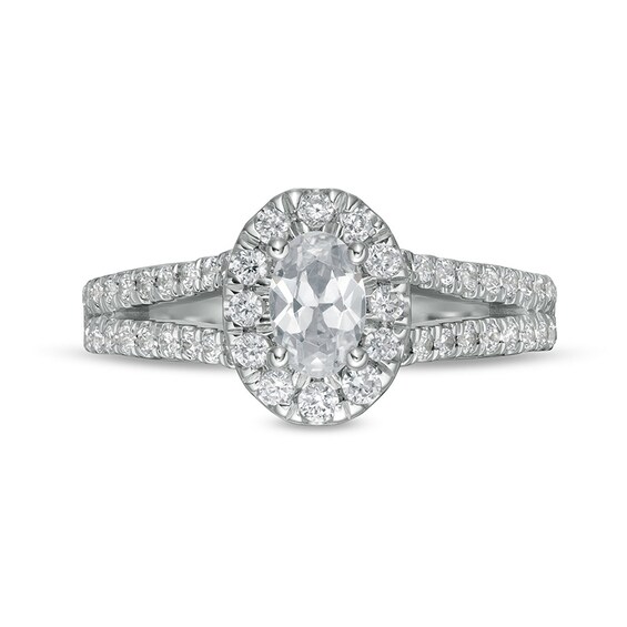 Previously Owned - Zales Private Collection 1-1/4 CT. T.w. Colourless Oval Diamond Engagement Ring in 14K White Gold