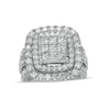 Thumbnail Image 1 of Previously Owned - 3 CT. T.W. Multi-Diamond Princess-Cut Diamond Double Frame Engagement Ring in 10K White Gold