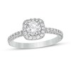 Thumbnail Image 1 of Previously Owned - 1 CT. T.W.  Diamond Cushion Frame Engagement Ring in Platinum (I/SI2)