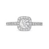 Thumbnail Image 4 of Previously Owned - 1 CT. T.W.  Diamond Cushion Frame Engagement Ring in Platinum (I/SI2)