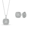 Thumbnail Image 1 of Previously Owned - 1 CT. T.W. Multi-Diamond Cushion-Shaped Diamond Frame Pendant and Stud Earrings Set in 10K White Gold