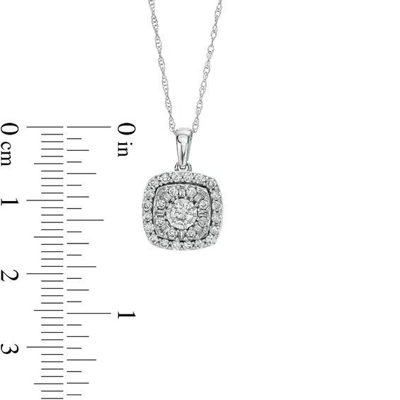 Previously Owned - 1 CT. T.w. Multi-Diamond Cushion-Shaped Diamond Frame Pendant and Stud Earrings Set in 10K White Gold