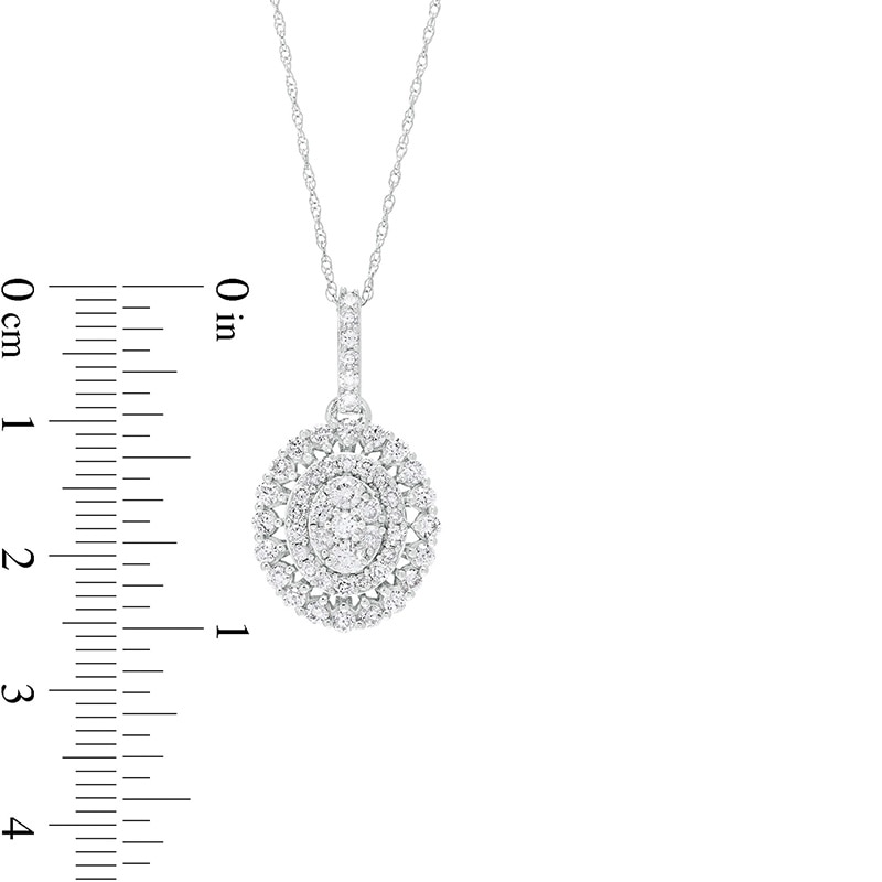 Main Image 2 of Previously Owned - 1 CT. T.W. Multi-Diamond Pendant in 10K White Gold