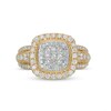 Thumbnail Image 4 of Previously Owned - 1 CT. T.W. Multi-Diamond Cushion-Shaped Diamond Frame Multi-Row Engagement Ring in 10K Gold