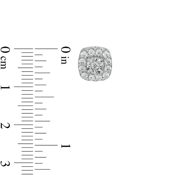 Previously Owned - 1 CT. T.w. Diamond Cushion-Shaped Frame Pendant and Stud Earrings Set in Sterling Silver