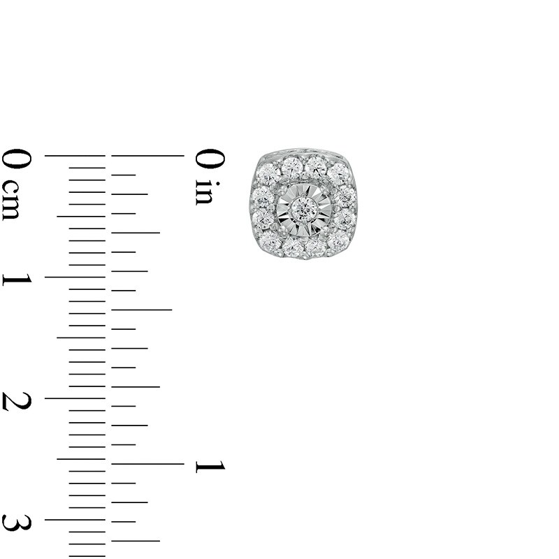 Main Image 4 of Previously Owned - 1 CT. T.W. Diamond Cushion-Shaped Frame Pendant and Stud Earrings Set in Sterling Silver