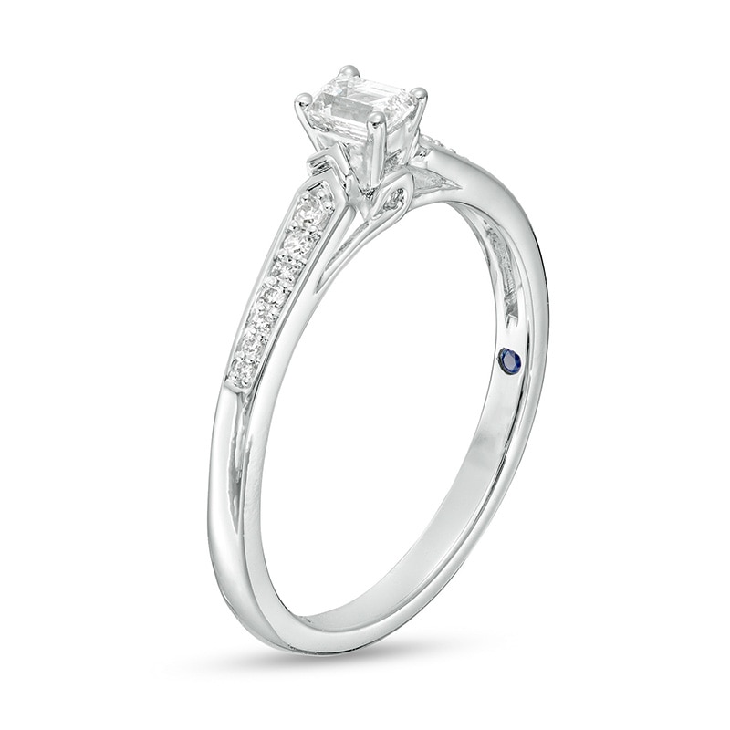 Main Image 3 of Previously Owned - 1/4 CT. T.W. Emerald-Cut Diamond Promise Ring in 10K White Gold