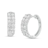 Thumbnail Image 1 of Previously Owned - 2 CT. T.W.  Lab-Grown Diamond Double Row Hoop Earrings in 14K White Gold (F/SI2)