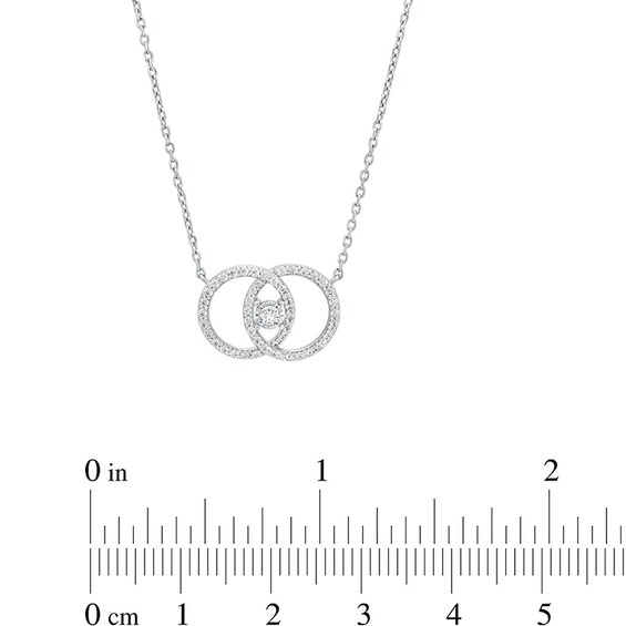 Previously Owned - You Me Us 1/3 CT. T.w. Diamond Interlocked Circles Necklace in 10K White Gold â 19"