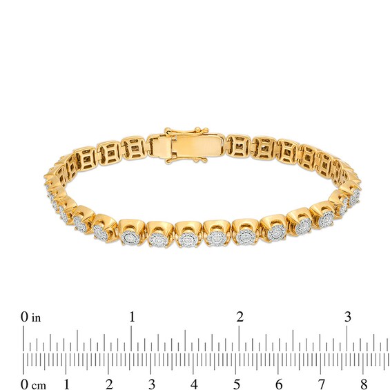 Previously Owned - 1-1/4 CT. T.w. Multi-Diamond Tennis Bracelet in 10K Gold - 8.5"