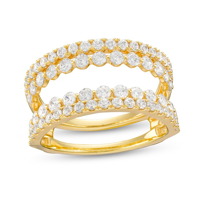 Main Image 1 of Previously Owned - 1-1/2 CT. T.W. Diamond Double Row Solitaire Enhancer in 14K Gold