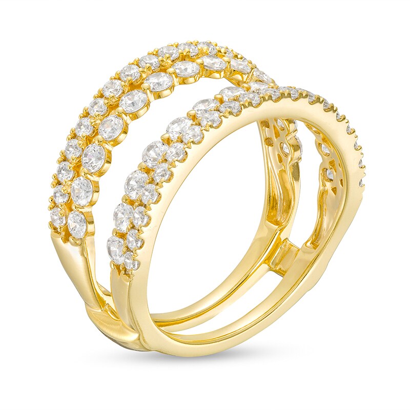Main Image 2 of Previously Owned - 1-1/2 CT. T.W. Diamond Double Row Solitaire Enhancer in 14K Gold