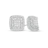 Thumbnail Image 1 of Previously Owned - 1 CT. T.W. Cushion-Shaped Multi-Diamond Double Frame Stud Earrings in 10K White Gold