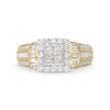 Thumbnail Image 4 of Previously Owned - 1 CT. T.W. Quad Princess-Cut Diamond Square Frame Collar Engagement Ring in 10K Gold