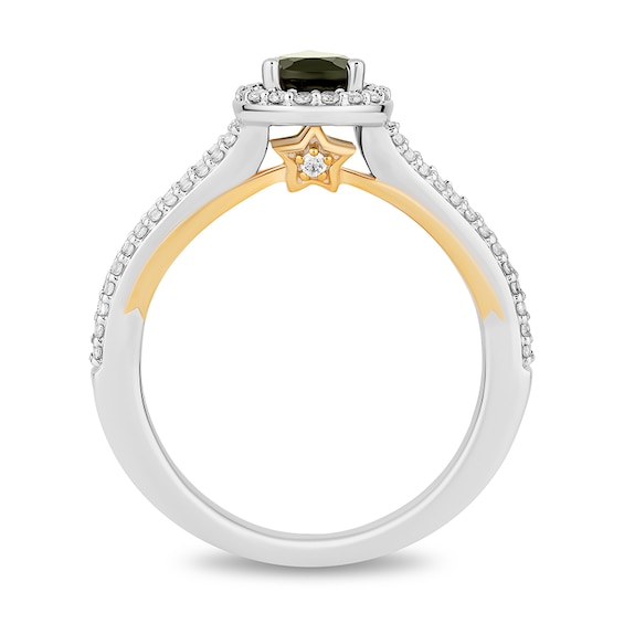 Previously Owned - Enchanted Disney Tinker Bell Green Tourmaline and 3/8 CT. T.w. Diamond Ring in 14K Two-Tone Gold