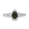 Thumbnail Image 4 of Previously Owned - Enchanted Disney Tinker Bell Green Tourmaline and 3/8 CT. T.W. Diamond Ring in 14K Two-Tone Gold