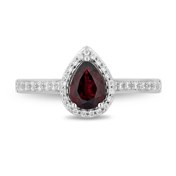 Previously Owned - Enchanted Disney Mulan Rhodolite Garnet and 1/3 CT. T.w. Diamond Frame Ring in 14K Two-Tone Gold