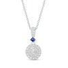 Thumbnail Image 1 of Previously Owned - Vera Wang Love Collection 1/4 CT. T.W. Multi-Diamond and Blue Sapphire Pendant in 10K White Gold