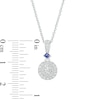 Thumbnail Image 3 of Previously Owned - Vera Wang Love Collection 1/4 CT. T.W. Multi-Diamond and Blue Sapphire Pendant in 10K White Gold