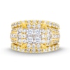 Thumbnail Image 4 of Previously Owned - 4 CT. T.W. Quad Princess-Cut Diamond Frame Tiered Three Piece Bridal Set in 14K Gold