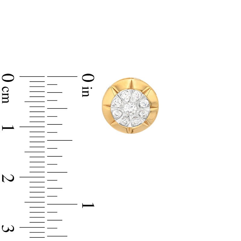 Main Image 3 of Previously Owned - 1/2 CT. T.W. Multi-Diamond Stud Earrings in 10K Two-Tone Gold