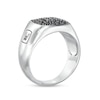 Thumbnail Image 3 of Previously Owned - Vera Wang Men 7/8 CT. T.W. Black Multi-Diamond Signet Ring in Sterling Silver with Black Rhodium